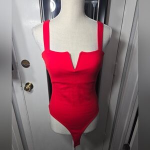 Mm Mm Mm Red Body Suit Sleeveless NWT Sz Small